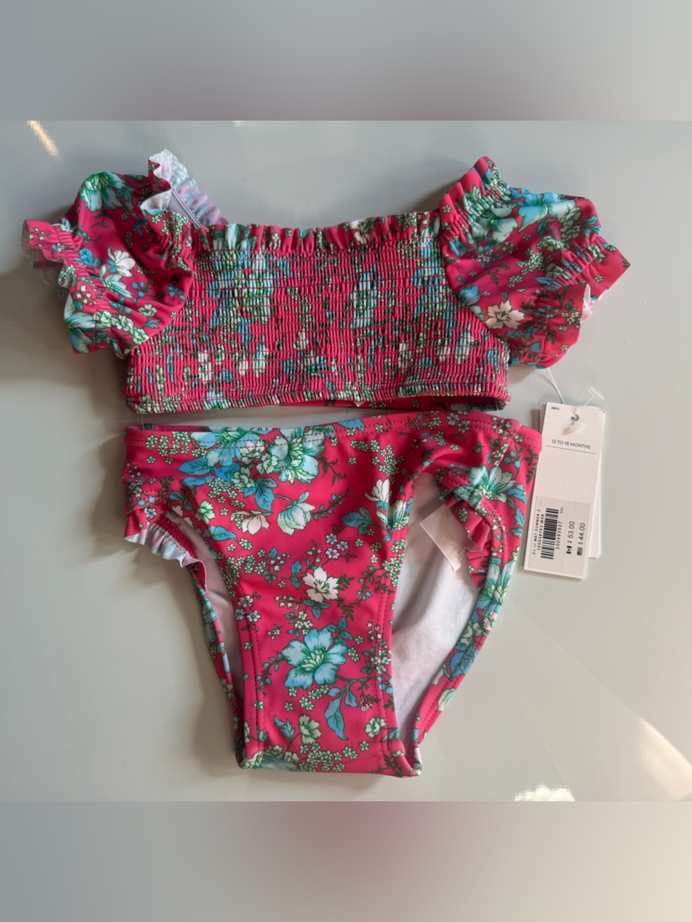 Janie and Jack Pink Floral Two-Piece Swim Bikini
